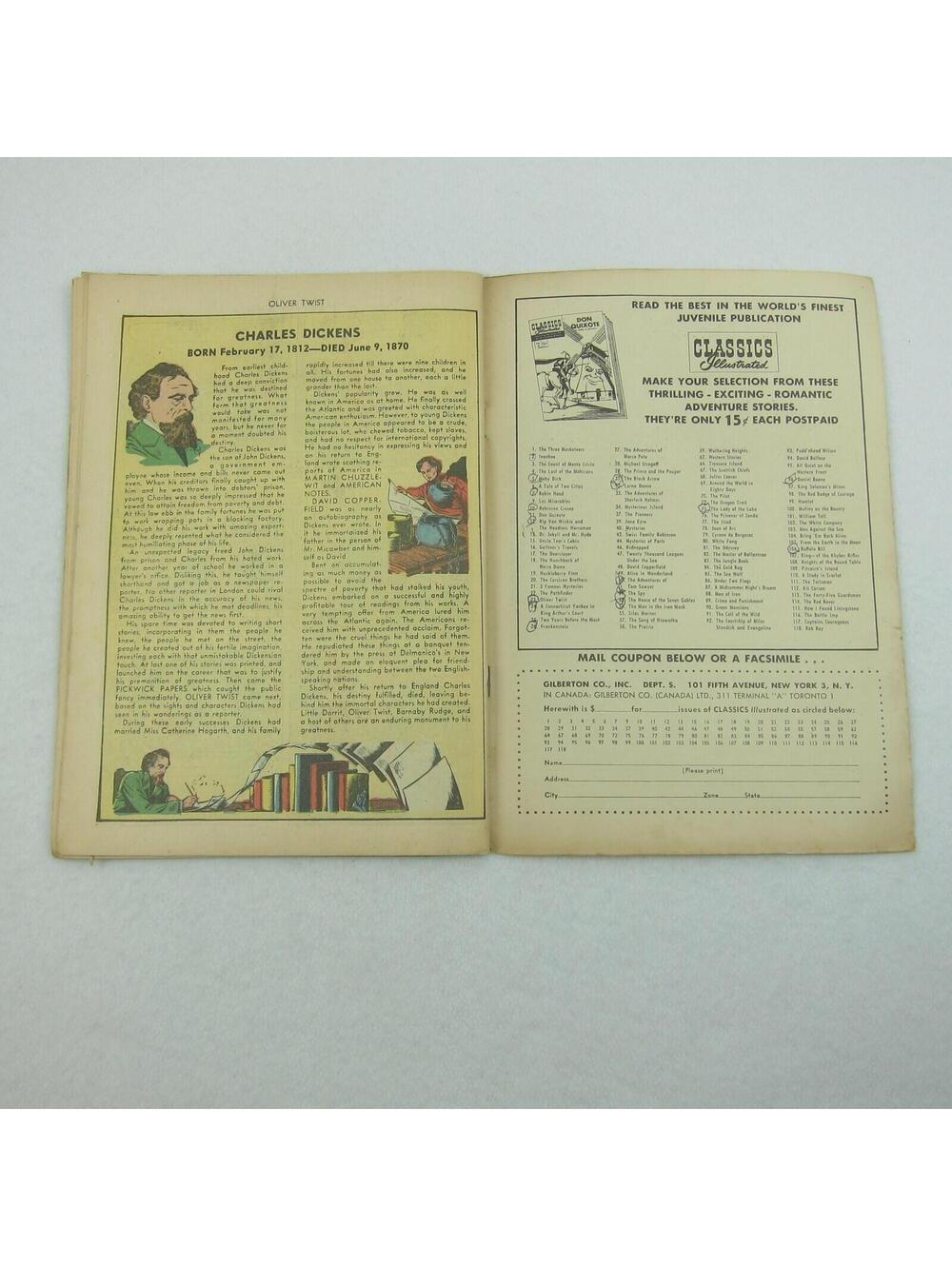 Vintage Classics Illustrated Comic Book #23 Oliver Twist Charles Dickens 1945 - Picture 11 of 12